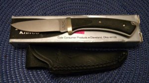 Ka-Bar Cleveland Ohio 1227 Stainless Hong Kong Fixed Blade Sheath Knife in Box c.1966-1982