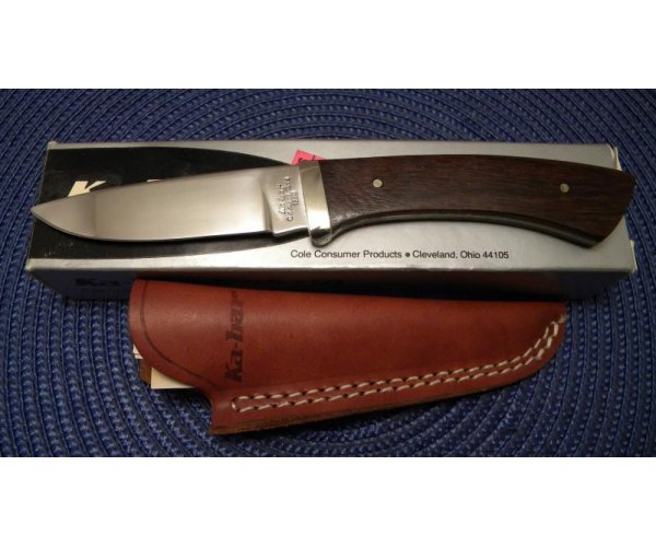 KaBar Cleveland Ohio 1229 Stainless Hong Kong Wood Fixed Blade Sheath