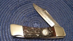 Bertram Cutlery Solingen Germany Hen & Rooster 1984 NKCA Club Knife Bone Lockback