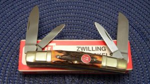 JA Henkels Solingen Germany Hand Honed Stag Congress Knife in Box
