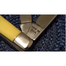 Case XX USA 4 Dot (1976) Yellow 32048 Slimline Trapper Farmers Jack Knife Case XX USA 4 Dot (1976) Yellow 32048 Slimline Trapper Farmers Jack Knife