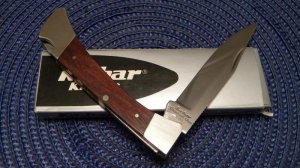 Ka-Bar Cleveland Ohio 1606 Stainless Hong Kong Wood Lockback Knife in Box c.1966-1982