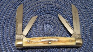 Fight'n Rooster Frank Buster Celebrated Cutlery Germany Stag 4 Blade Congress Knife