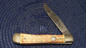 Burnt Chimney (Boker) 1992 NKCA Youth Knife Burnt White Bone Trapper