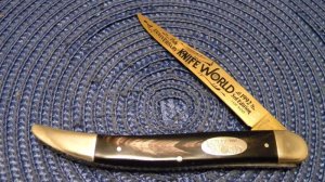Fight'n Rooster Frank Buster Celebrated Cutlery Germany Horn Knife World 1992 Toothpick Knife