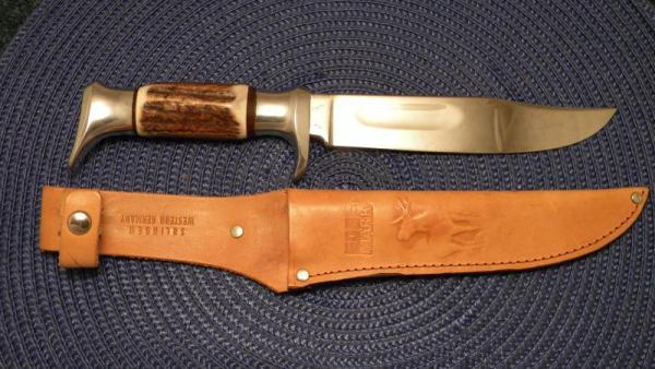 Edge Mark Solingen Germany Stag 55 Fixed Blade Sheath Knife