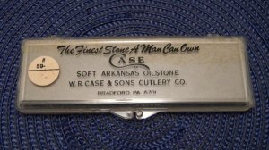 W.R. Case & Sons Cutlery Co. Soft Arkansas Oilstone Knife Sharpener in Plastic Case