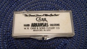 W.R. Case & Sons Cutlery Co. Hard Arkansas Oilstone Knife Sharpener in Plastic Case