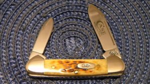 Case XX USA 2003 Antique Bone First Production Run 62132 SS Baby Butterbean Canoe Knife