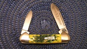 Case XX USA 2002 Green Bone Limited Edition 62132 SS Baby Butterbean Canoe Knife