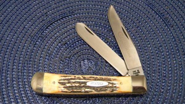 Case XX Stainless USA 4 Dot (1976) Stag 5254 SSP Razor Edge Trapper Knife Case XX Stainless USA 4 Dot (1976) Stag 5254 SSP Razor Edge Trapper Knife