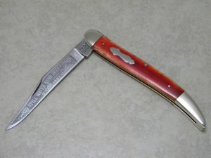 Fight'n Rooster Germany Red Bone Toothpick Knife Still Water Runs Deep c.1987