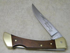 Frontier Double Eagle Imperial Stainless USA 4515 Wood Lockback Knife