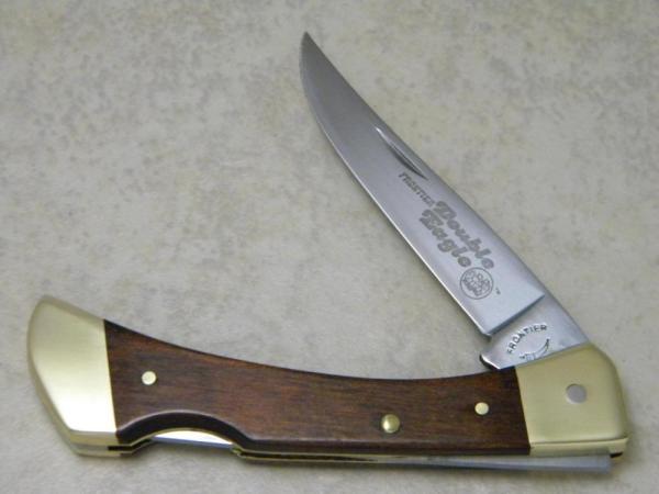 Frontier Double Eagle Imperial Stainless USA 4515 Wood Lockback Knife