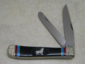 Case XX USA 2004 Brian Yellowhorse Prototype Exotic 3254 SS Trapper Knife