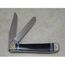 Case XX USA 2004 Brian Yellowhorse Prototype Exotic 3254 SS Trapper Knife Case XX USA 2004 Brian Yellowhorse Prototype Exotic 3254 SS Trapper Knife