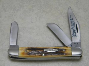 Case XX Stainless USA 3 Dot (1977) Stag 5347 HP SSP Blue Scroll Stockman Knife