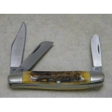 Case XX Stainless USA 3 Dot (1977) Stag 5347 HP SSP Blue Scroll Stockman Knife Case XX Stainless USA 3 Dot (1977) Stag 5347 HP SSP Blue Scroll Stockman Knife