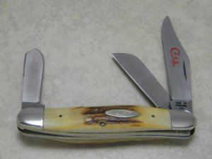 Case XX Stainless USA 2 Dot (1978) Stag 5347 HP SSP Red Etch Stockman Knife