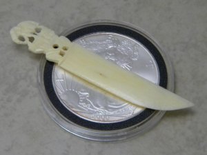 Genuine Carved Elephant Ivory Page Cutter Knife