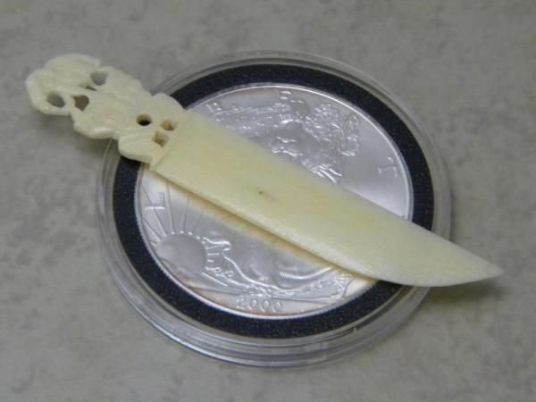 Genuine Carved Elephant Ivory Page Cutter Knife