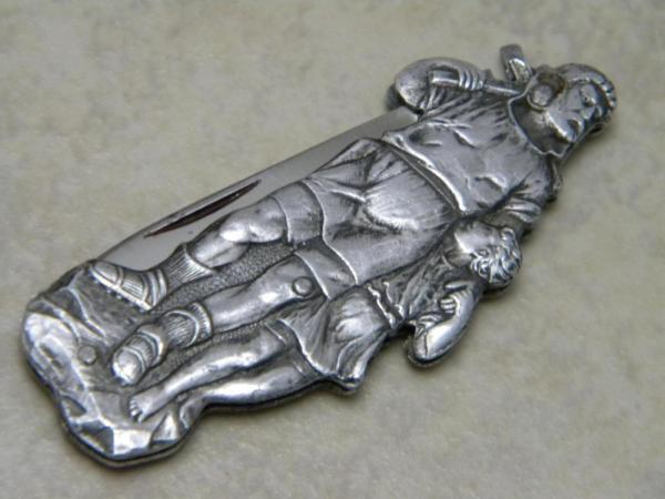 Joseph Feist Solingen Germany Metal Father & Child Mining Figural Knife c.1898-1924 Joseph Feist Solingen Germany Metal Father & Child Mining Figural Knife c.1898-1924