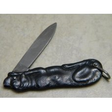 Majestic Cutlery Co. Germany Metal Sleeping Dog Figural Knife c.1904-1927 Majestic Cutlery Co. Germany Metal Sleeping Dog Figural Knife c.1904-1927