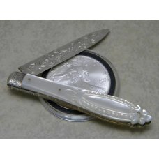 Vintage Fruit Knife Carved Pearl Handles w/Sterling Silver Blade - C. 1938 - Sheffield Vintage Fruit Knife Carved Pearl Handles w/Sterling Silver Blade - C. 1938 - Sheffield