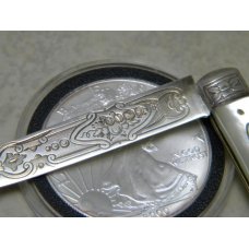 Vintage Fruit Knife Carved Pearl Handles w/Sterling Silver Blade - C. 1938 - Sheffield Vintage Fruit Knife Carved Pearl Handles w/Sterling Silver Blade - C. 1938 - Sheffield