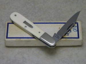 A.G. Russel Springdale, ARK CM-4 Germany Genuine Ivory Baby Bullet Barlow Knife in Box