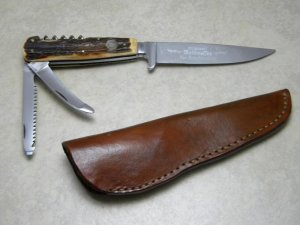 Puma Solingen Germany Waidmesser für Schalenwild No. 3591 Stag Fixed Blade Sheath Knife Pre 1964