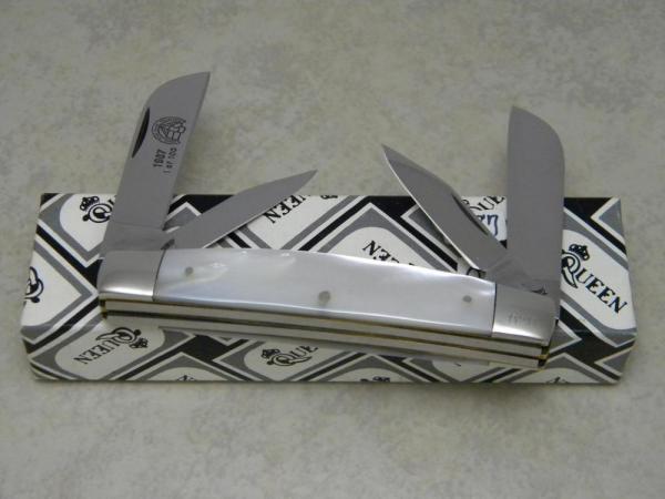 Queen USA 1987 North Star Blade Collectors Pearl Large 4 Blade Congress Knife in Box Queen USA 1987 North Star Blade Collectors Pearl Large 4 Blade Congress Knife in Box