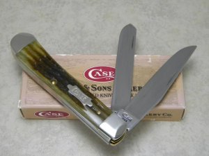 Case XX USA 4 Dot (1996) Green Bone 6254 SS Trapper Knife in Box