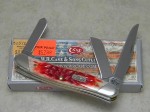 Case XX USA 2012 Red Bone 6318 SS Slanted Bolsters Stockman Knife in Box