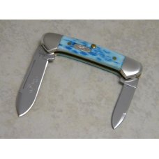Case XX USA 2005 Pocket Worn Caribbean Blue Bone 62132 SS 1st Run Baby Butterbean Canoe Knife in Box Case XX USA 2005 Pocket Worn Caribbean Blue Bone 62132 SS 1st Run Baby Butterbean Canoe Knife in Box