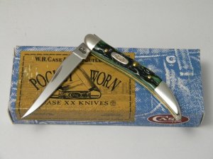 Case XX USA 2008 Pocket Worn Burnt Green Bone 610096 SS Tiny Toothpick Knife in Box