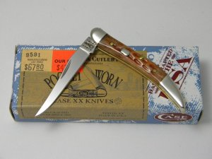 Case XX USA 2010 Pocket Worn Caramel Bone 610096 SS Tiny Toothpick Knife in Box