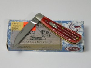 Case XX USA 2009 Pocket Worn Old Red Bone TB61117 SS Tony Bose Sway Back Gent Knife in Box