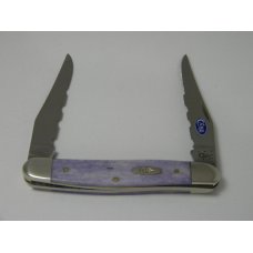 Case XX USA 2014 Ultra Violet Bone SS Serrated Muskrat Knife in Box SFO Shepherd Hills Cutlery