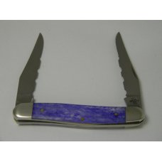 Case XX USA 2014 Ultra Violet Bone SS Serrated Muskrat Knife in Box SFO Shepherd Hills Cutlery