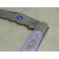 Case XX USA 2014 Ultra Violet Bone SS Serrated Muskrat Knife in Box SFO Shepherd Hills Cutlery