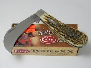 Case XX USA 2012 Amber Bone 61011 SS Hawkbill Knife in Box