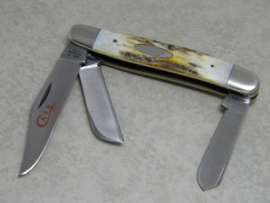 Case XX Stainless USA 2 Dot (1978) Stag 5347 HP SSP Red Etch Stockman Knife
