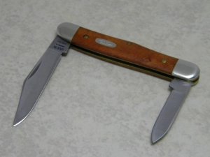 Case XX Bradford PA USA 1990 Curly Maple 7208 SS Half Whittler Knife