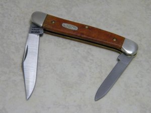 Case XX Bradford PA USA 1990 Curly Maple 72109X SS Baby Copperhead Knife