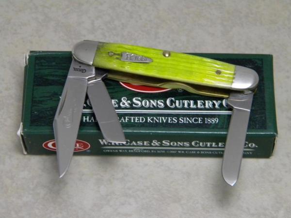 Case XX USA 2009 Lime Green Bone 63090 SS 1st Run Stockman Knife in Box Case XX USA 2009 Lime Green Bone 63090 SS 1st Run Stockman Knife in Box