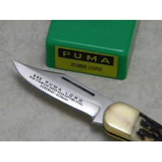 Puma Germany Stainless Stag 210 895 Lord Lockback Knife in Box with Papers c.1984 Puma Germany Stainless Stag 210 895 Lord Lockback Knife in Box with Papers c.1984
