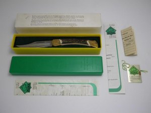 Puma Germany Stainless Stag 210 910 Engraved Prinz Prince Lockback Knife in Box with Papers c.1984