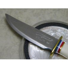 George Young Custom Stellite 6K Miniature Fixed Blade Knife with Genuine Ivory Handles