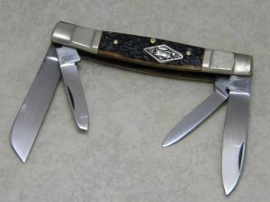 Schmidt & Ziegler German Bull Solingen Germany 8134 Bone 4 Blade Congress Knife